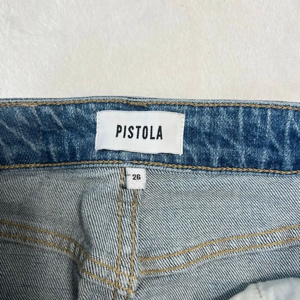 Pistola Distressed Mini Denim Skirt 26 Women